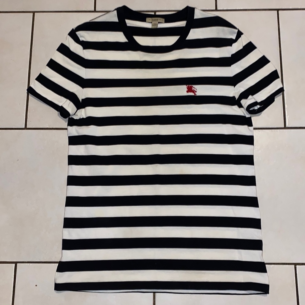 Striped Burberry logo T shirt